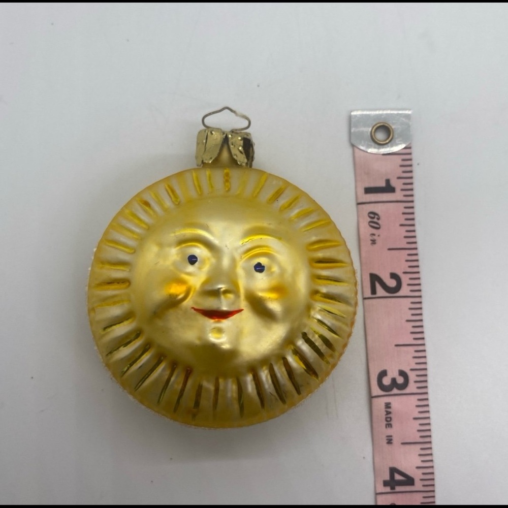 Christborn Blown Glass Sun Ornament Germany Sunny Sol Sunshine Christmas Tree - Picture 4 of 8